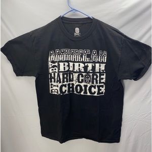 hc hardcore t shirt  Size L Black With White Letters
